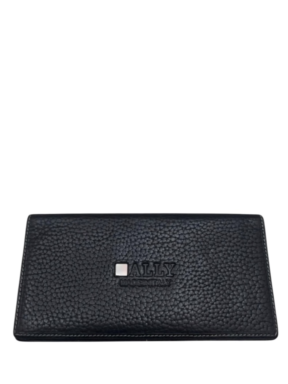 BALLY - BLACK ALL LEATHER LONG BIFOLD WALLET